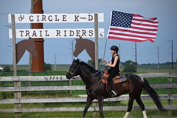 Circle K-D Trail Riders grounds with American flag